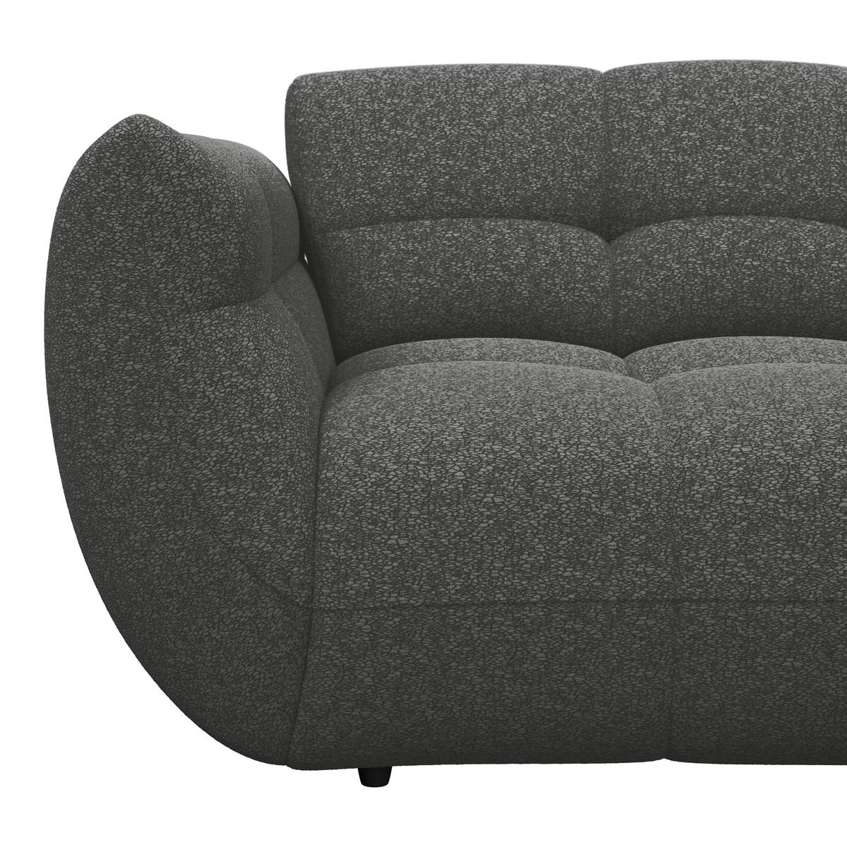 Ecksofa Panda Chenille anthrazit, 280x178cm - Anthrazit/Schwarz, Trend, Textil (280/178cm)