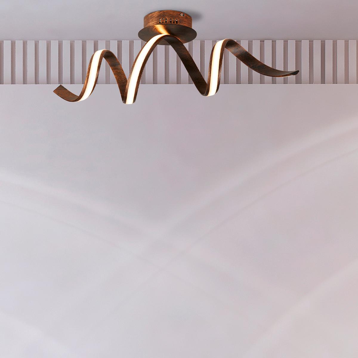 LED-Deckenleuchte 2814ru - Rostfarben/Weiß, Design, Kunststoff/Metall (78/21/26cm)
