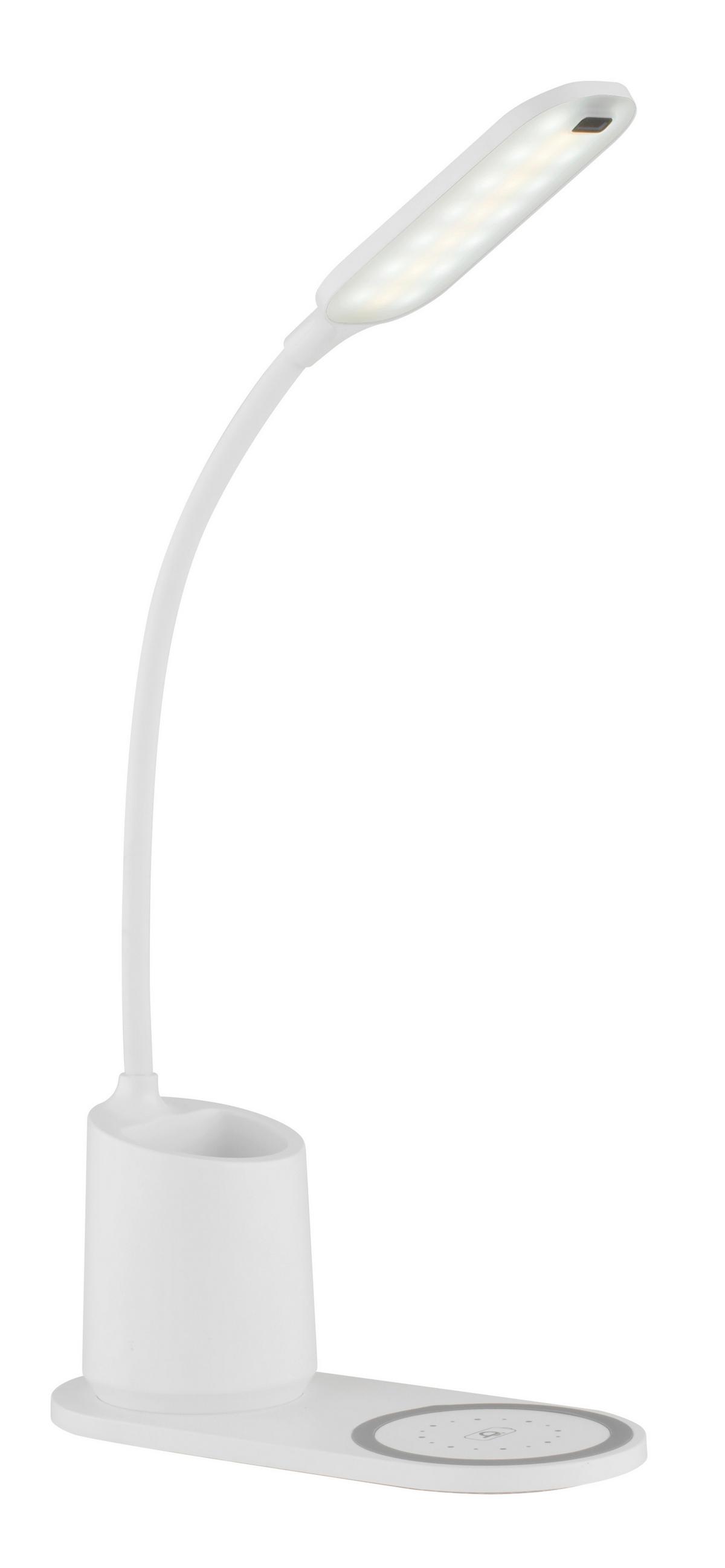 LED-Schreibtischleuchte 58429w - Opal/Weiß, Design, Kunststoff (34/8,5/45cm) - Globo
