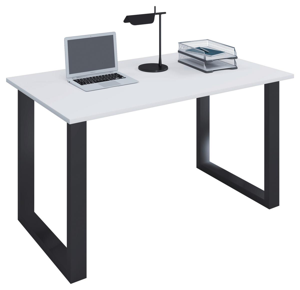 Schreibtisch B 80 cm H 76 cm Lona Schwarz/Weiß - Schwarz/Weiß, MODERN, Holzwerkstoff/Metall (140/80/76cm) - MID.YOU