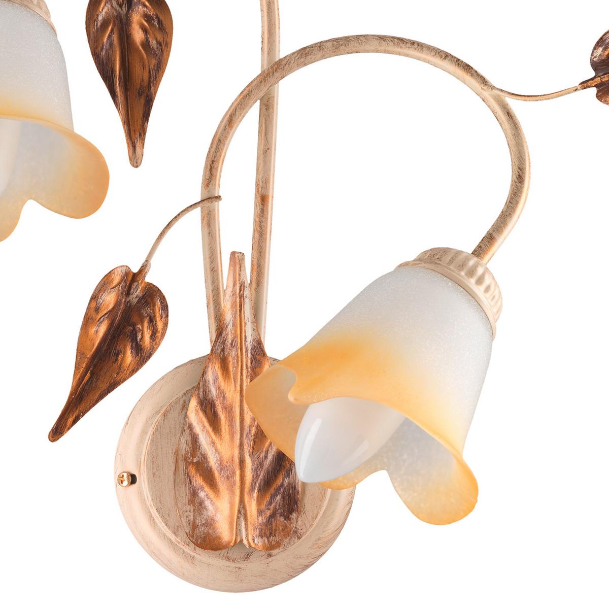 Wandleuchte 4647/Ap2 - Beige, Natur, Glas/Metall (40/40/48cm)