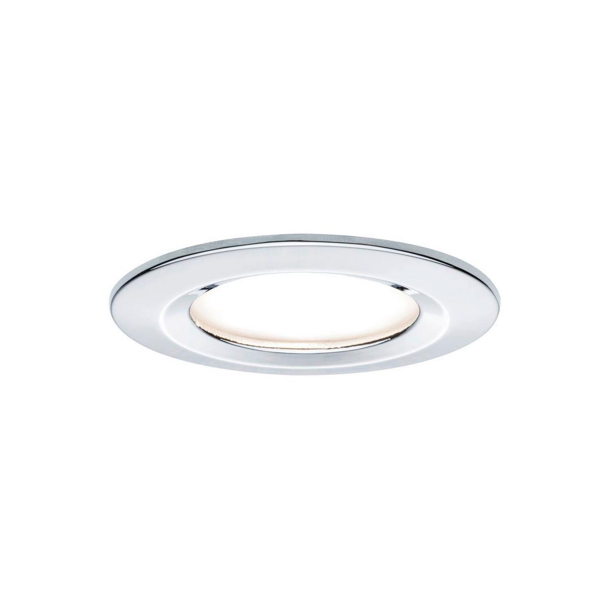 Led-deckenleuchte Ø 7,8 Cm 3er-Set Alufarben Rund - Chromfarben/Alufarben, Basics, Metall (7,8cm) - Paulmann