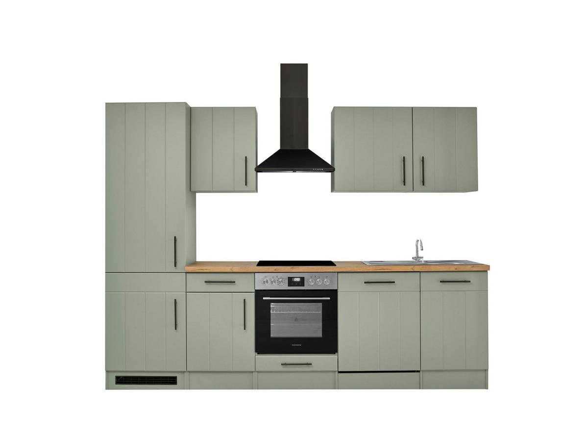 Küchenblock Anton Wildeiche/Schilfgrün B: 280cm - Schilfgrün/Wildeiche, Trend, Holzwerkstoff (280cm) - Respekta