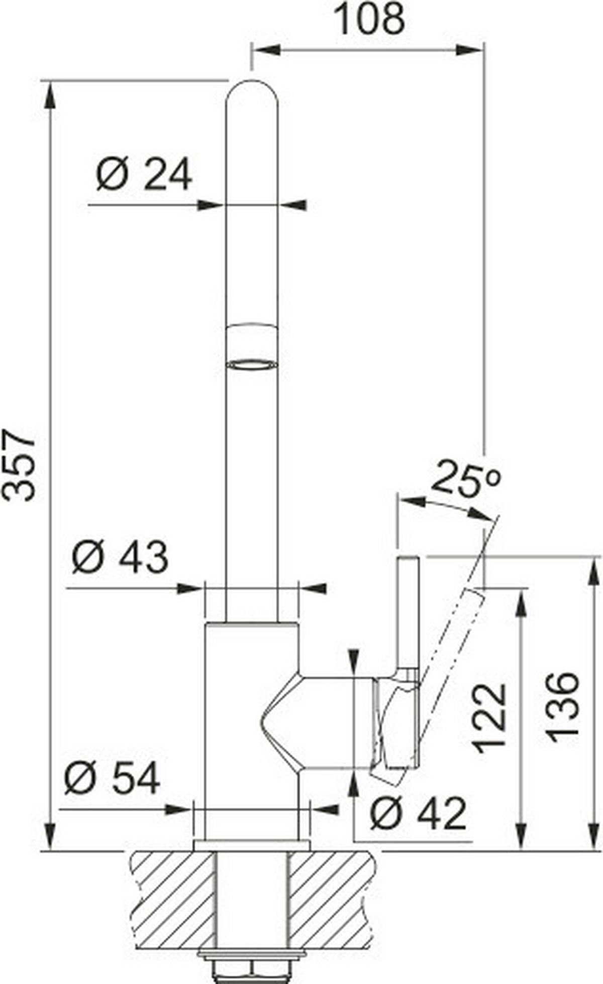 Küchenarmatur Lina J - Basics, Metall (35,7cm) - Franke
