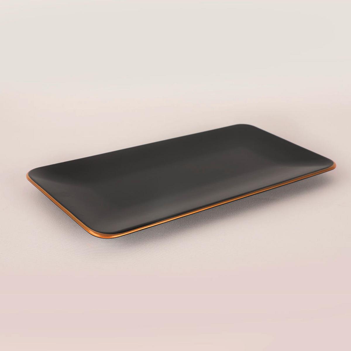 Kombiservice Porzellan, Für 6 Personen, Schwarz, Goldfarben - Goldfarben/Schwarz, Basics, Keramik (19/19/19cm) - P & B