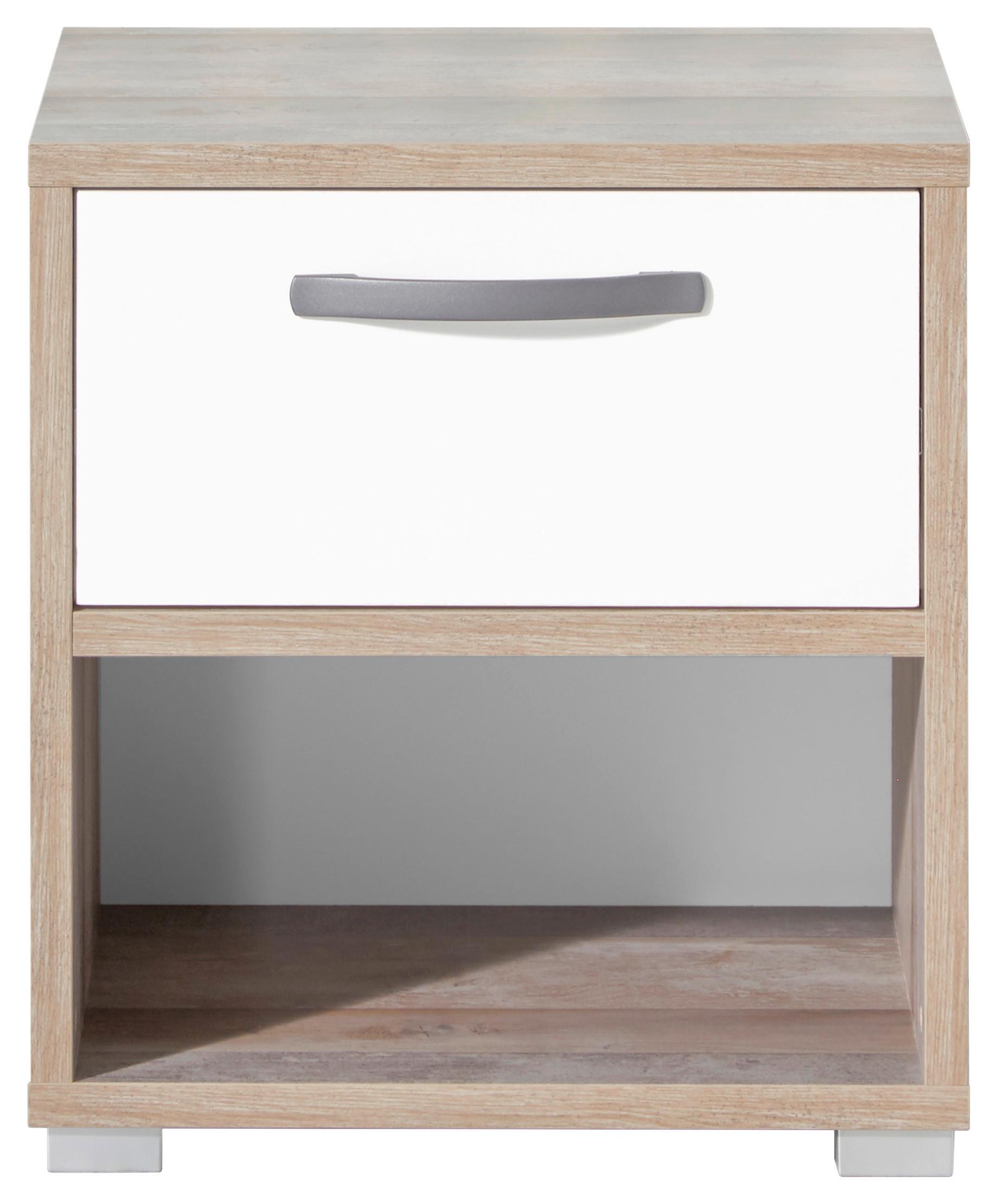 Nočný stolík MOON - hnedá/sivá, Modern, kompozitné drevo/plast (49/52/41cm) - MID.YOU