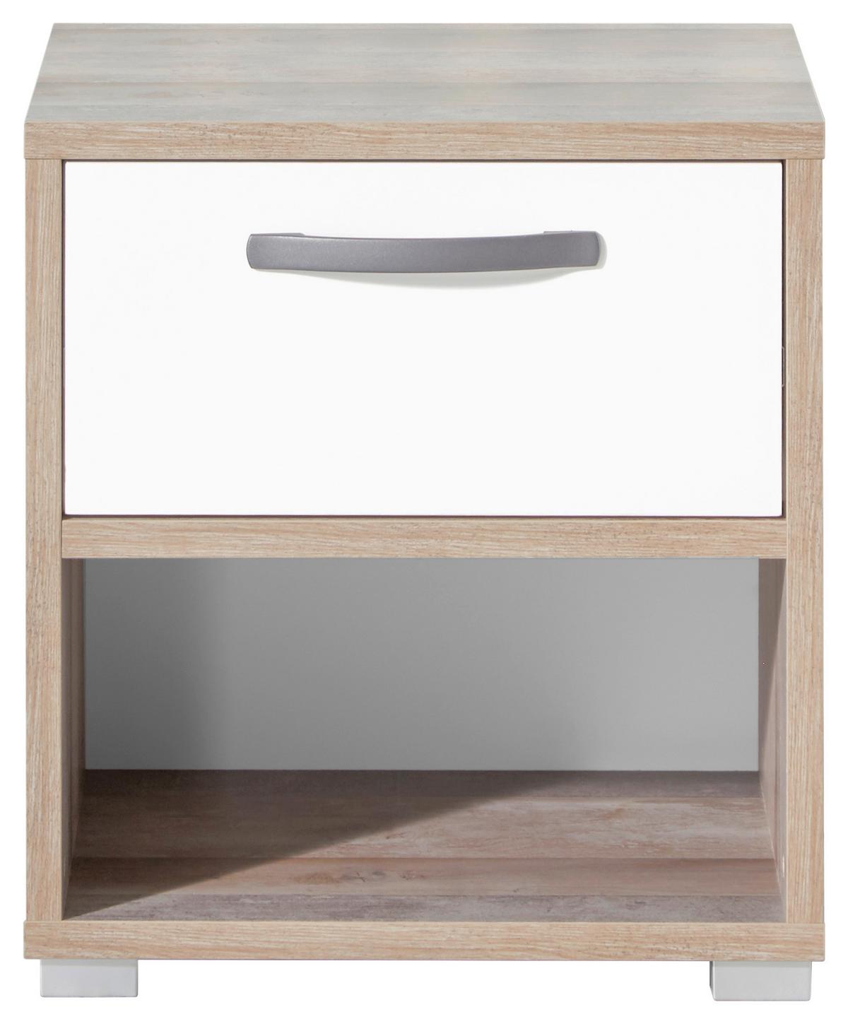 Nočný stolík MOON - hnedá/sivá, Modern, kompozitné drevo/plast (49/52/41cm) - MID.YOU