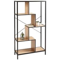 Regal Industrial II B: 80 cm Eiche Dekor/Schwarz - Eichefarben/Schwarz, LIFESTYLE, Holzwerkstoff/Metall (80/146,5/30cm) - MID.YOU