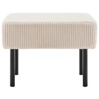 Taburet MIAMI, béžový manšestr - béžová, Moderní, kov/dřevo (55/42/50cm) - Based