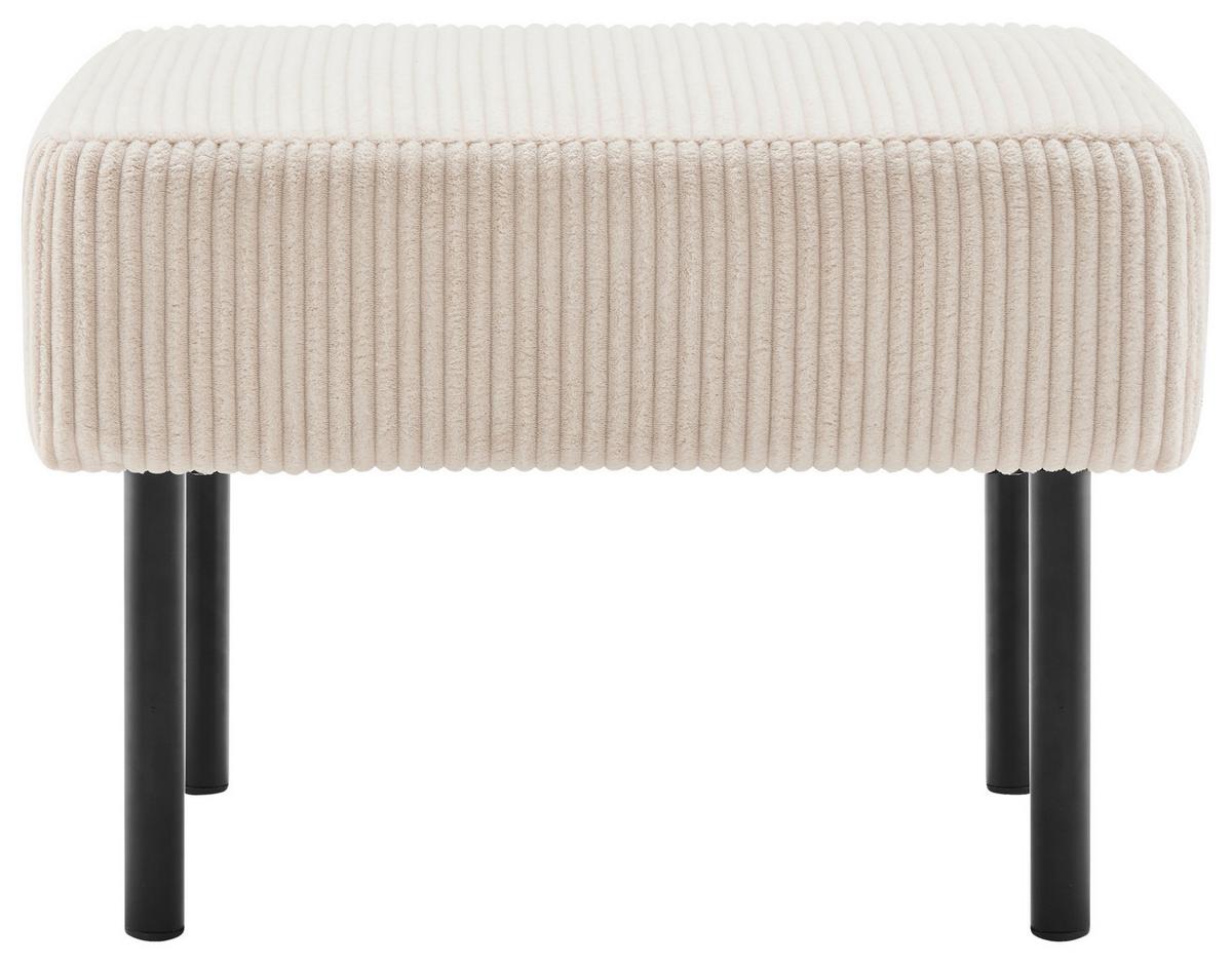 Taburet MIAMI, béžový manšestr - béžová, Moderní, kov/dřevo (55/42/50cm) - Based