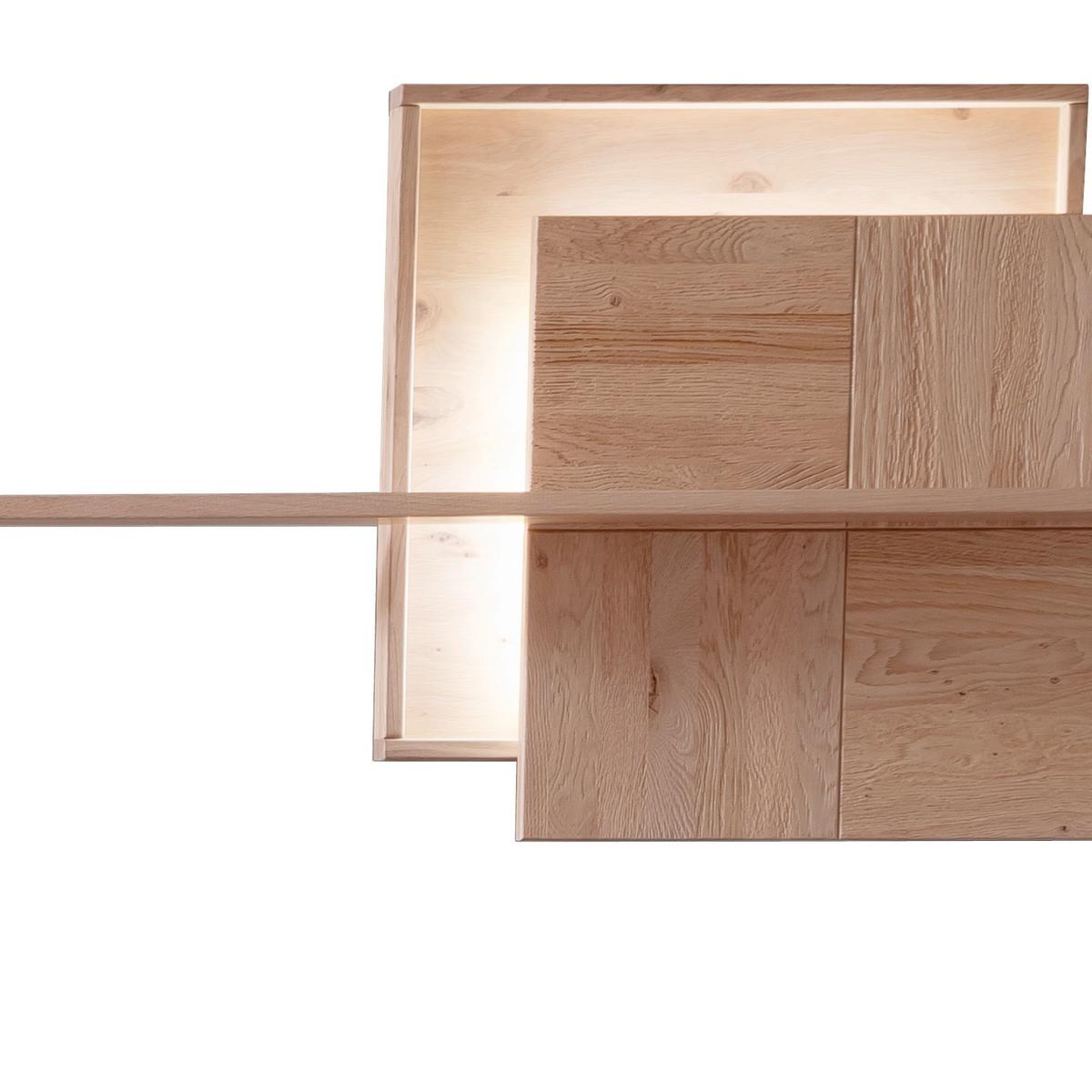 Wohnkombination teilmassiv 3tlg. Valencia Anthrazit/Eiche - Eiche Bianco/Anthrazit, Design, Glas/Holz (328/193/50cm) - MID.YOU
