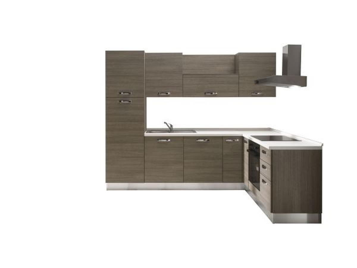 Eckküche Sofia mit Geräten 270x195 cm Weiß/Eiche Dekor - Eiche grau/Magnolie, LIFESTYLE, Holzwerkstoff/Kunststoff (270/195cm) - MID.YOU
