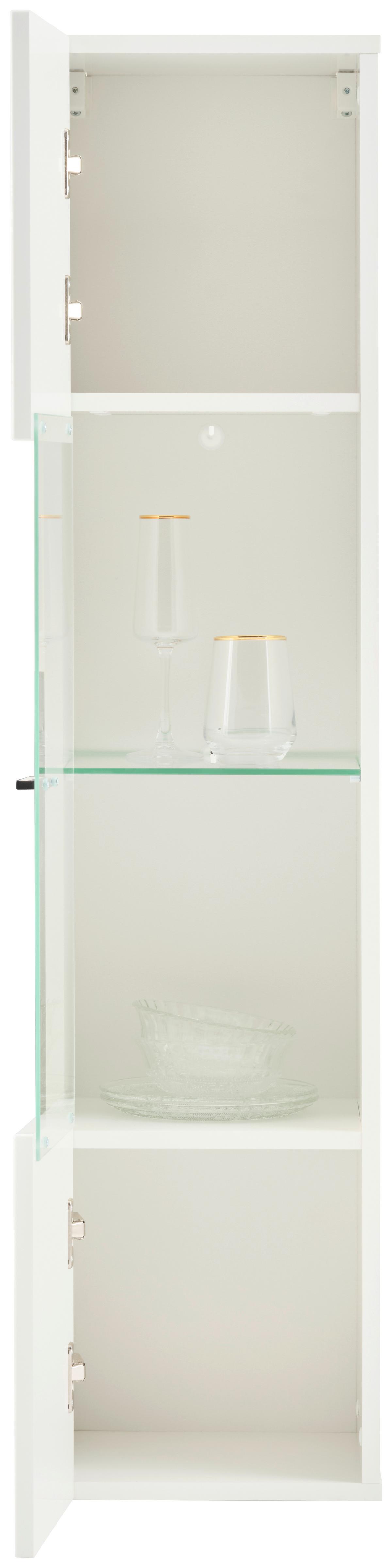 Hängevitrine Otis - Weiß Hochglanz, MODERN, Glas/Holzwerkstoff (30/130,2/34,6cm)