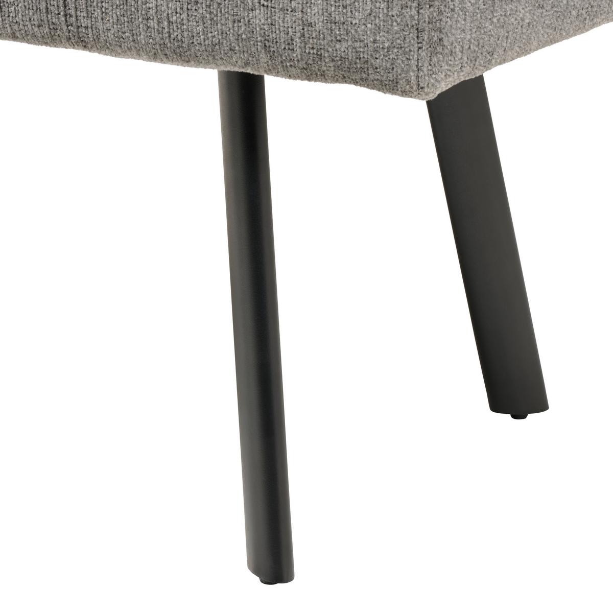 Eckbank Paros Anthrazit, S: 190x150 Cm - Anthrazit/Schwarz, KONVENTIONELL, Textil/Metall (190/150cm) - MID.YOU