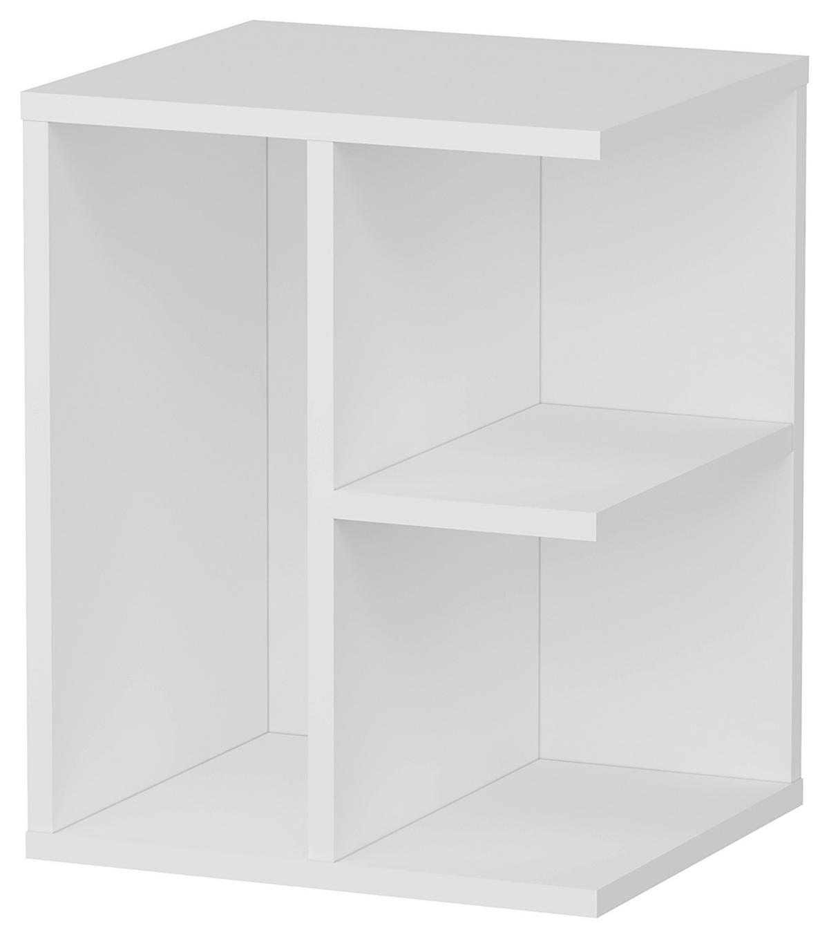 Nachtkästchen Weiß H: 50 cm, Prometheus - Weiß, Design, Holzwerkstoff (40/50/39,6cm) - MID.YOU