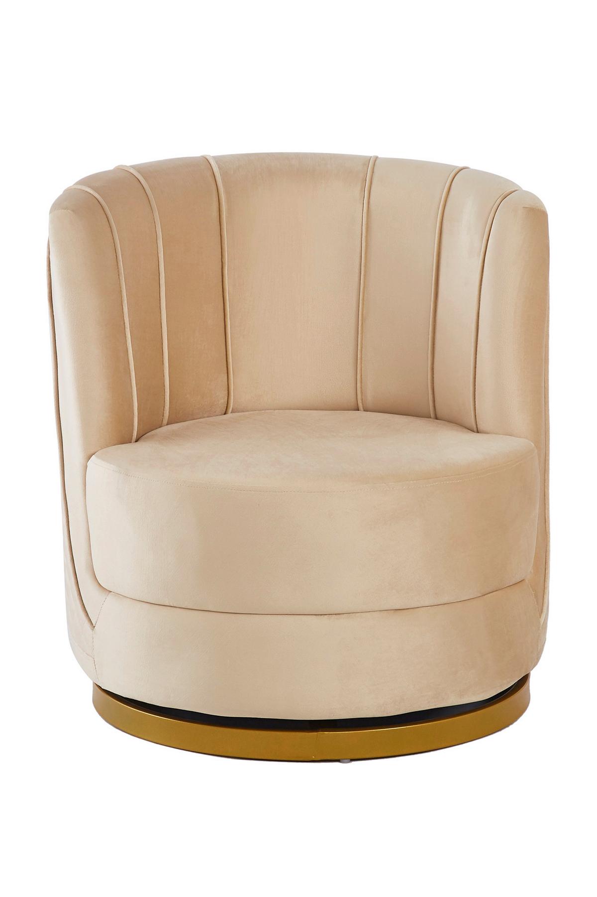 Sessel Beige B: 68 Cm - Beige/Goldfarben, MODERN, Textil (68/77/57cm) - Livetastic