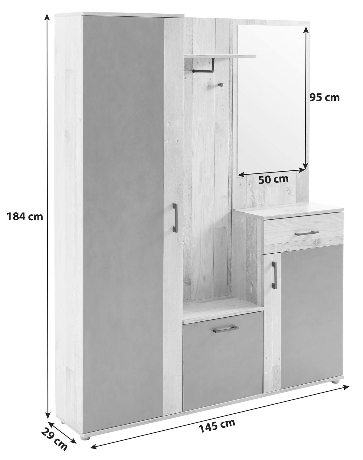 Predsieň TRIO - farba duba/antracitová, Basics, kompozitné drevo (145/184/29cm) - P & B