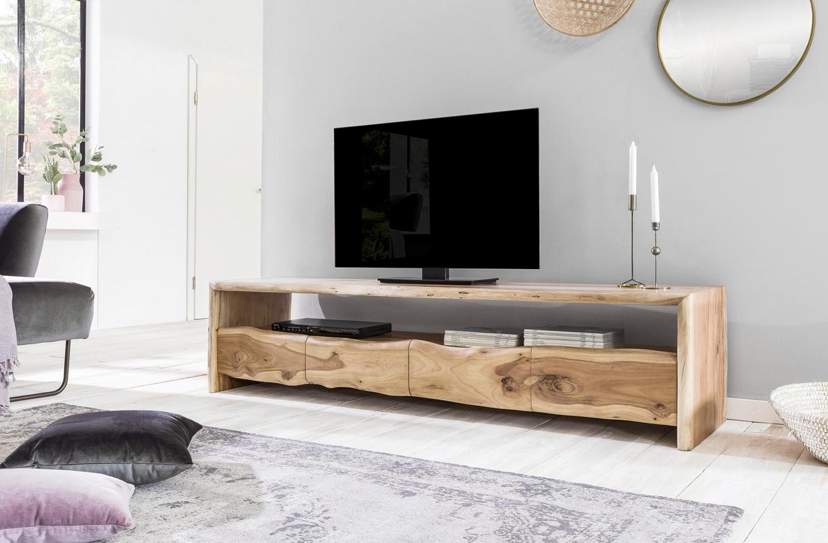 Lowboard Akazie B: 190cm - Naturfarben, Design, Holz (190/45/47cm) - MID.YOU