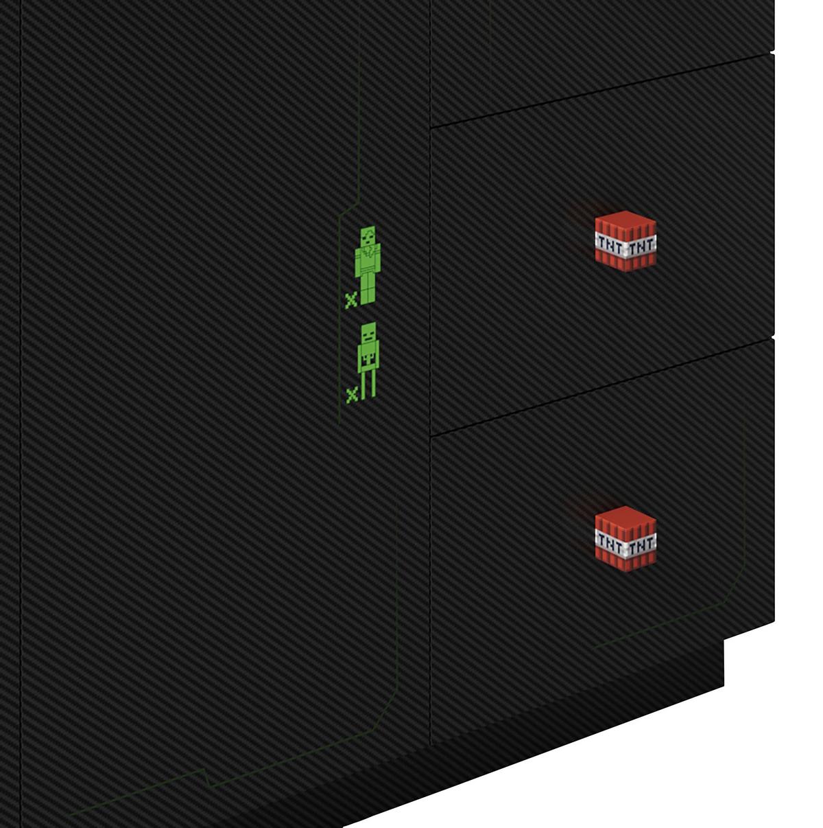 Kleiderschrank Minecraft - Schwarz, MODERN, Holzwerkstoff/Kunststoff (135/200/50cm) - Minecraft