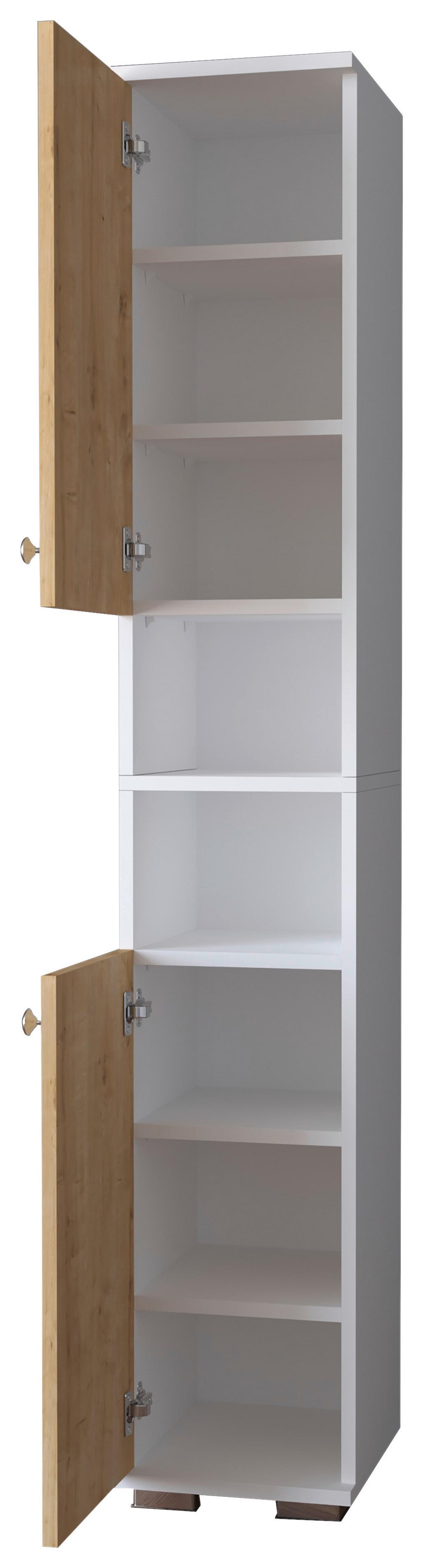 Schuhschrank Gados Honigeiche Dekor B: 30 cm - Honigeiche/Anthrazit, MODERN, Holzwerkstoff (30/178/33cm) - MID.YOU