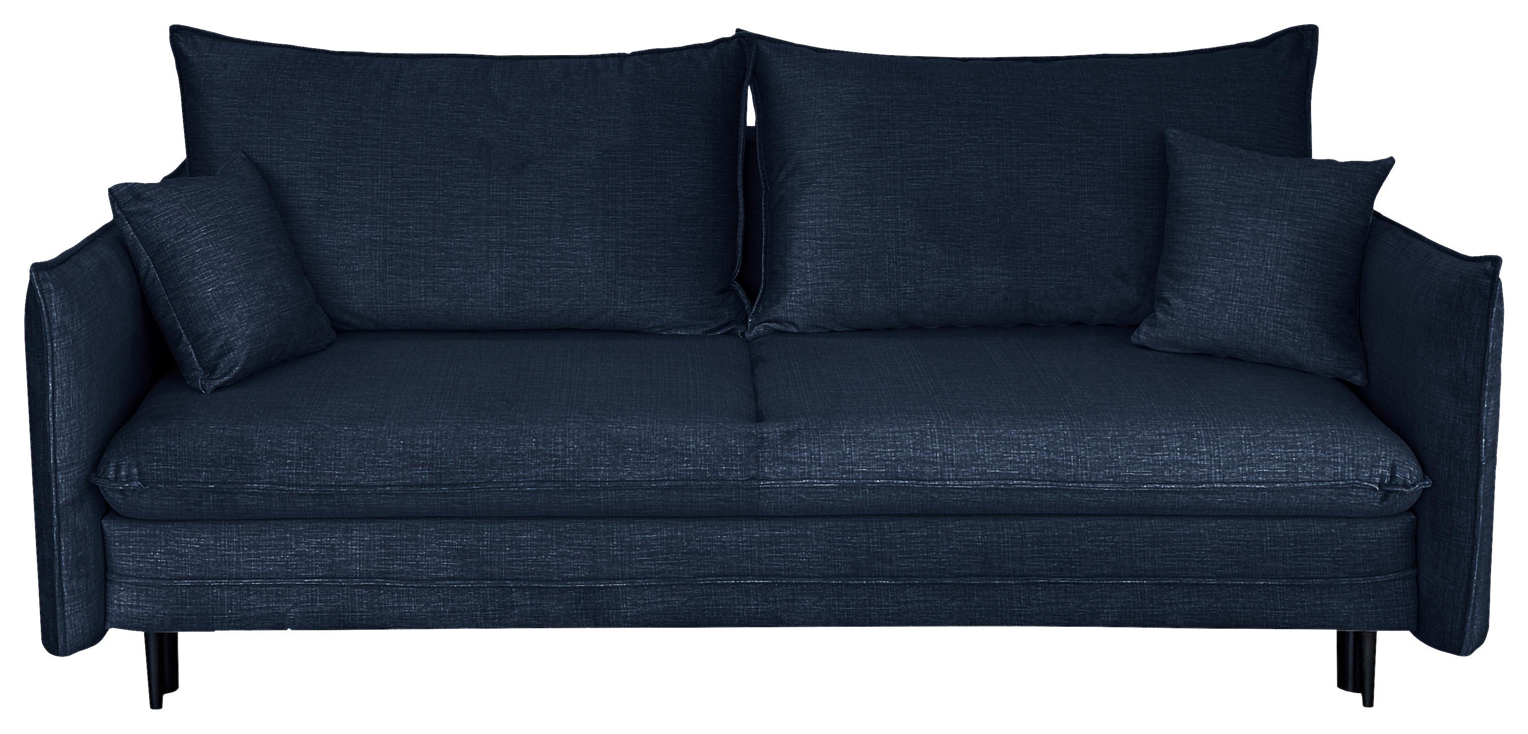 Schlafsofa Melody - Blau/Schwarz, Design, Textil (216/96/102cm) - MID.YOU
