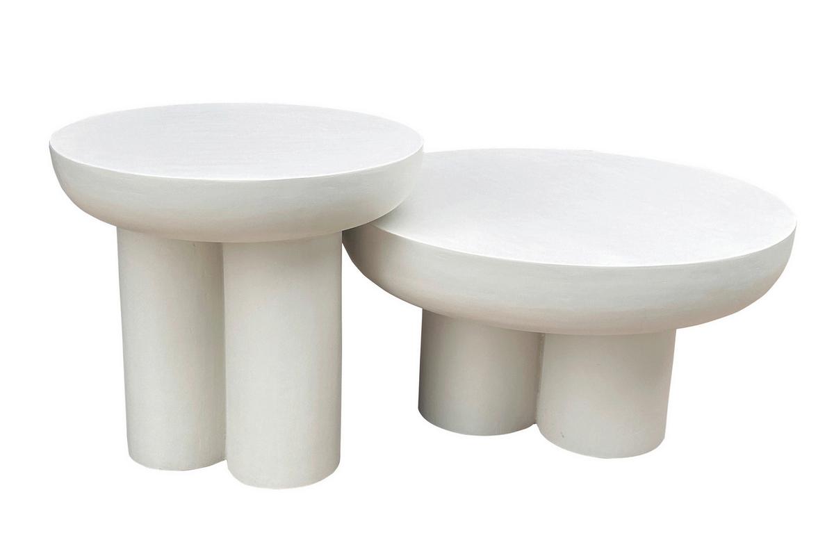 Beistelltisch Weiß B: 50 cm - Weiß, Design, Holzwerkstoff/Stein (50/50/47cm) - MID.YOU