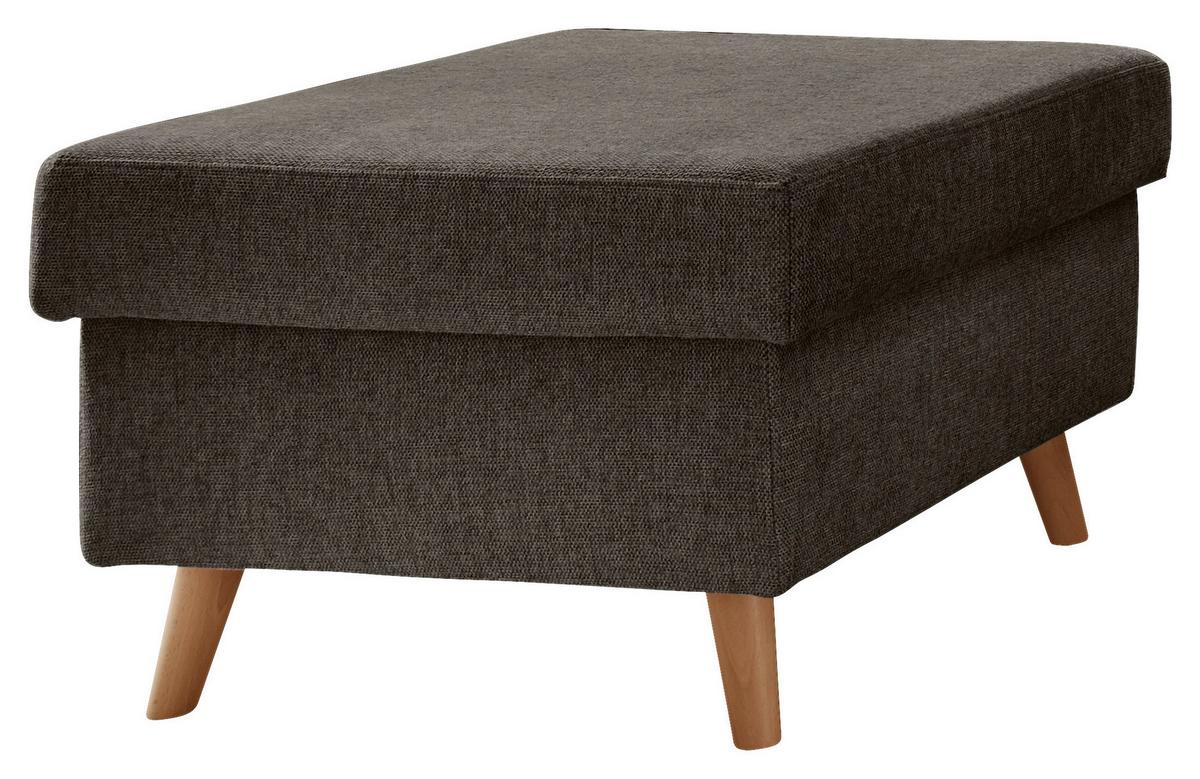 Hocker Valentina Buche Braun Sitz Gepolstert H: 43 Cm - Naturfarben/Braun, KONVENTIONELL, Textil (61/43/61cm) - P & B