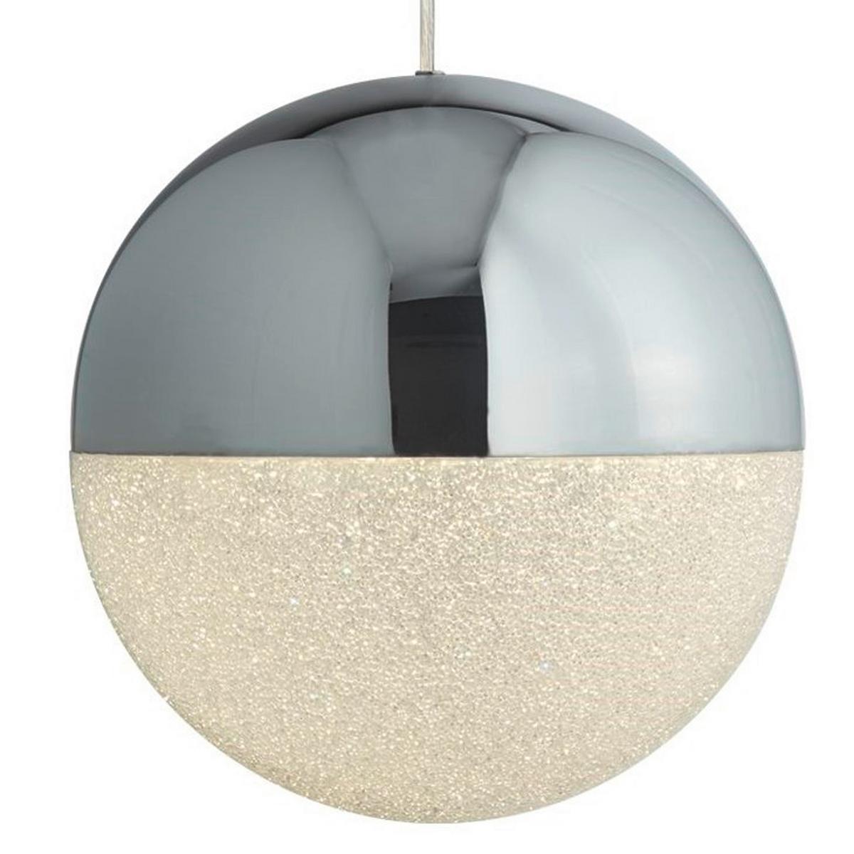 LED-Hängeleuchte 5881cc - Chromfarben, Design, Glas/Textil (25/150cm)