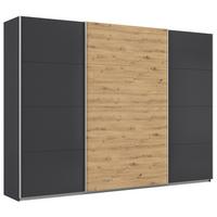 Schwebetürenschrank B: 315cm Feldkirch Grau/Eiche Dekor - Anthrazit/Eiche Artisan, MODERN, Holzwerkstoff (315/229/62cm)