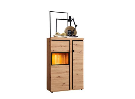 Vitrine Nyon - Eichefarben/Schwarz, MODERN, Glas/Holzwerkstoff (89/138,1/40,5cm) Vitrine Nyon - Eichefarben/Schwarz, MODERN, Glas/Holzwerkstoff (89/138,1/40,5cm)
