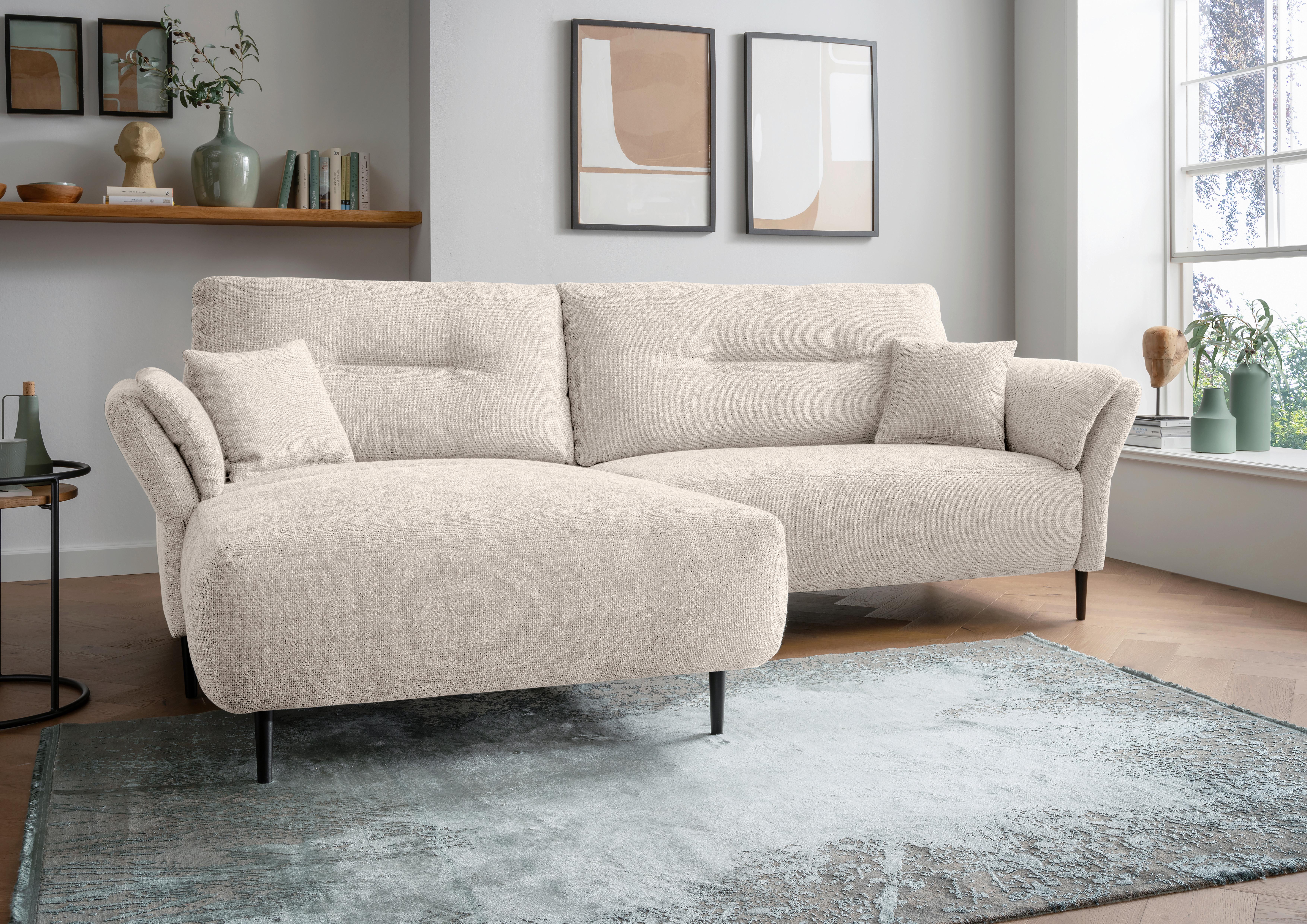 Ecksofa Piatelli Weiß S: 269x172 cm - Schwarz/Weiß, MODERN, Textil (269/172cm) - MID.YOU