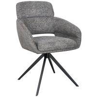 Armlehnstuhl Lyon Grau B: 57,5 cm - Schwarz/Grau, MODERN, Textil/Metall (57,5/85/61cm) - Livetastic