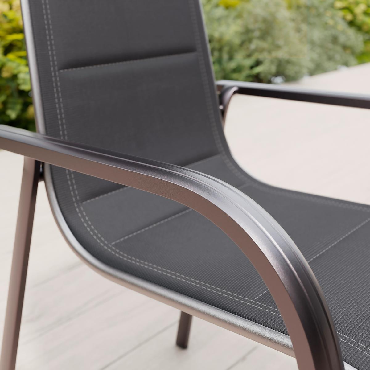 ZAHRADNÍ ŽIDLE HERMANN - antracitová, Basics, kov/textil (60/112/70cm) - Mömax