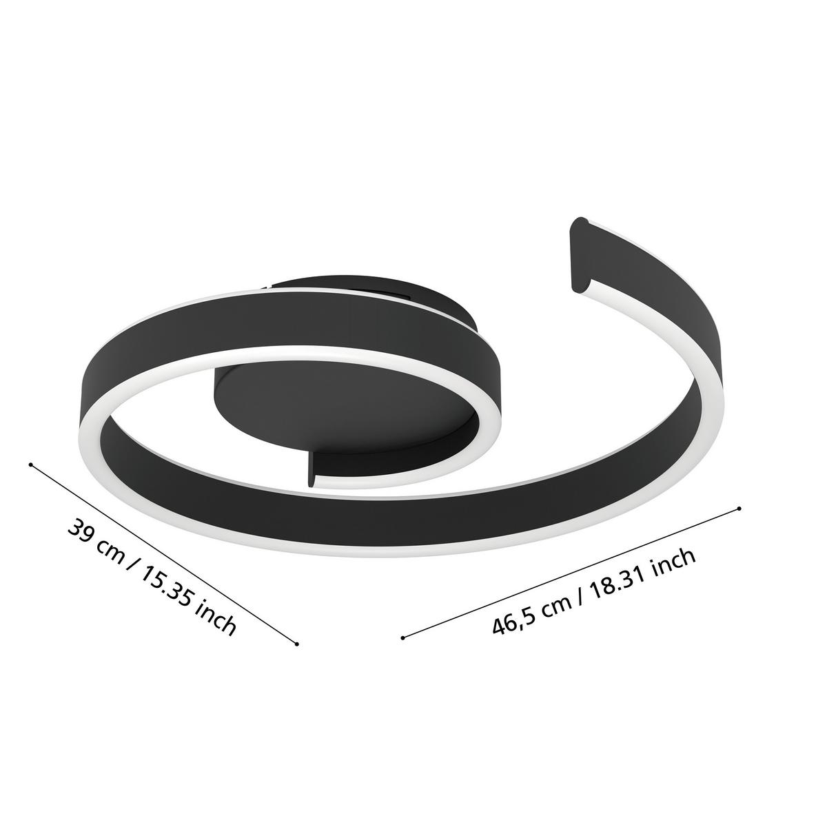 STROPNÉ LED SVIETIDLO ANDABAIA-Z - čierna/biela, Design, kov/plast (46,5/39/7,5cm)