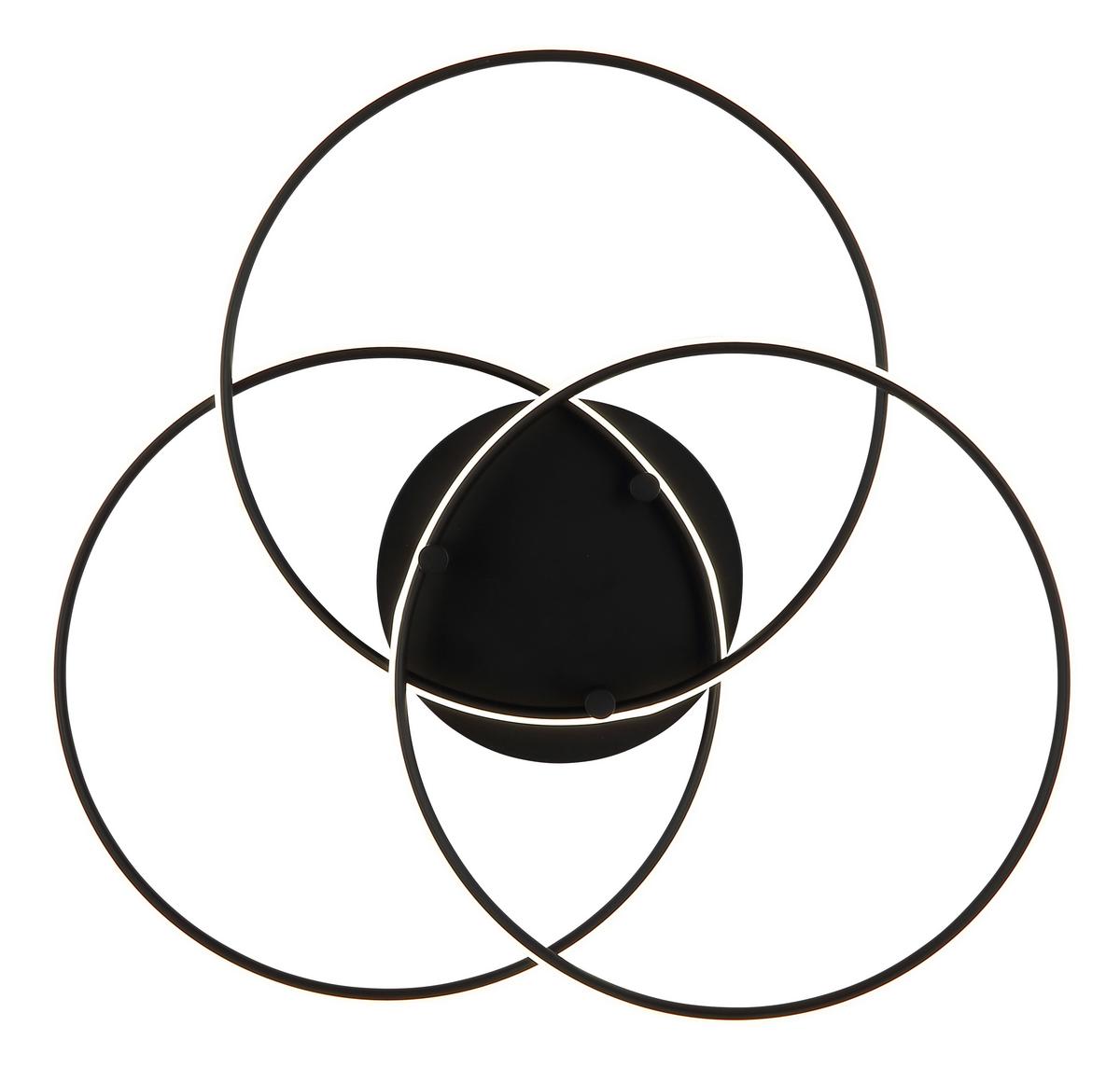 LED-Deckenleuchte Kombos Schwarz Weiß D: 45,6 cm - Schwarz/Weiß, Design, Kunststoff/Metall (45,6/9,4cm) - Globo