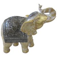Dekoelefant Pascal - Goldfarben/Braun, KONVENTIONELL, Kunststoff (25/10/23cm) - Luca Bessoni