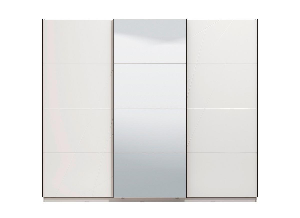 Tolóajtós Szekrény Ksanti 262/224 Cm - fehér/magasfényű fehér, Basics, faalapú anyag (262,5/224/65,5cm)