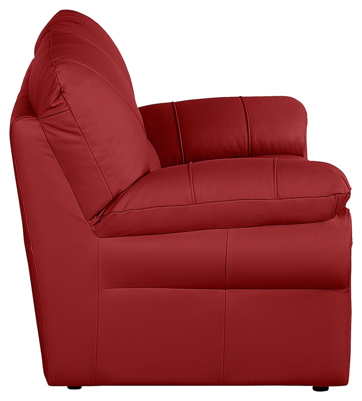 2-Sitzer-Sofa Oslo Rot B: 150 cm - Rot/Schwarz, Design, Leder (150/92/85cm) - Livetastic