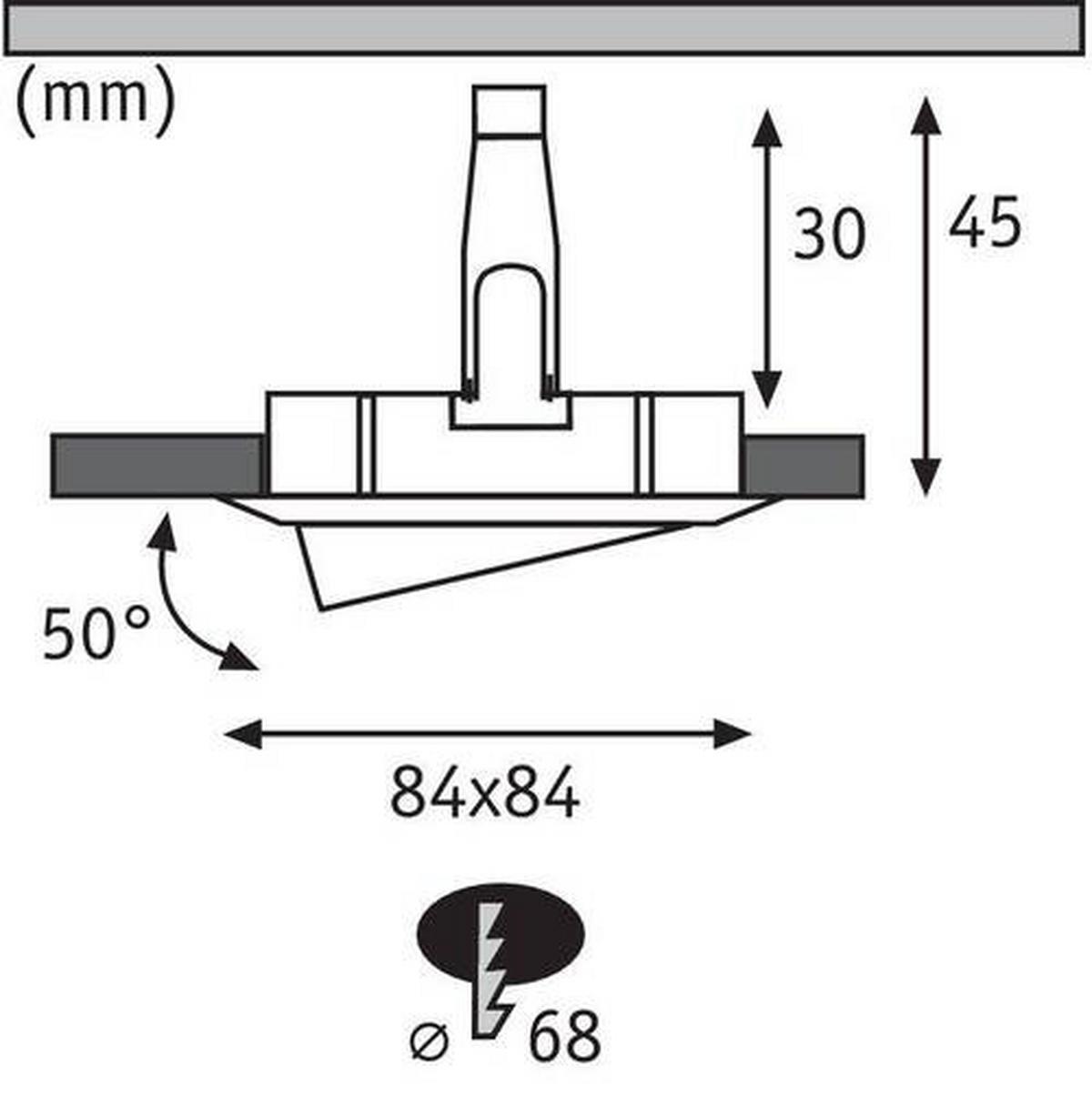LED-Deckenleuchte L: 8,4 cm, 1-Flammig, Rechteckig - Alufarben/Weiß, Basics, Metall (8,4/8,4cm) - Paulmann