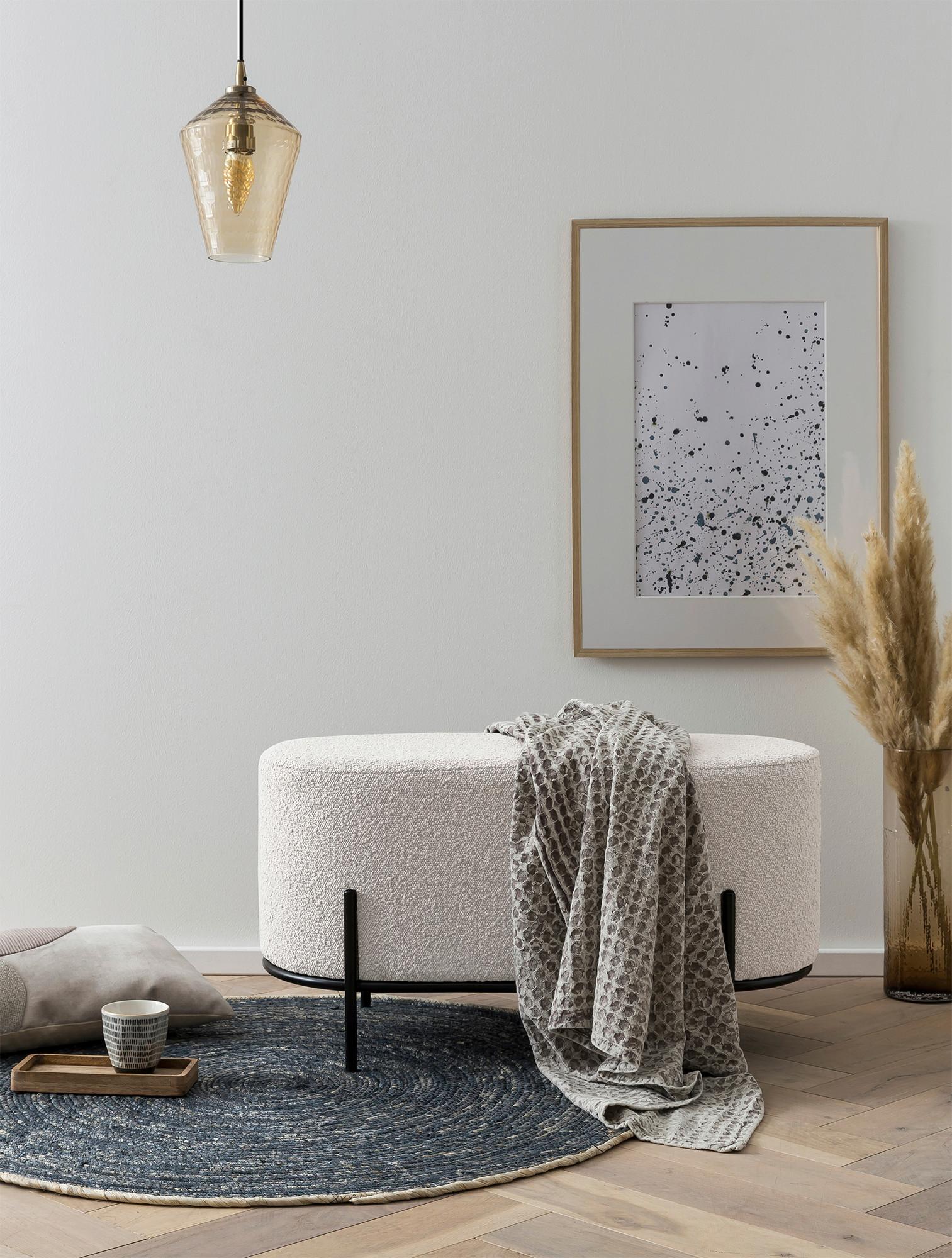 Hocker Weiß B: 80 Cm - Schwarz/Weiß, MODERN, Textil (80/42/40cm) - Livetastic