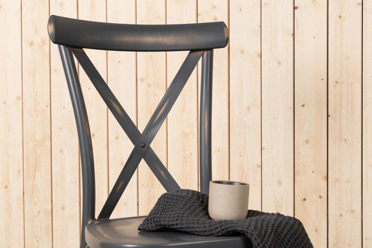 Gartenstuhl-Set Tablas Aluminium - Schwarz, KONVENTIONELL, Metall (48/88/48cm) - Gardenson