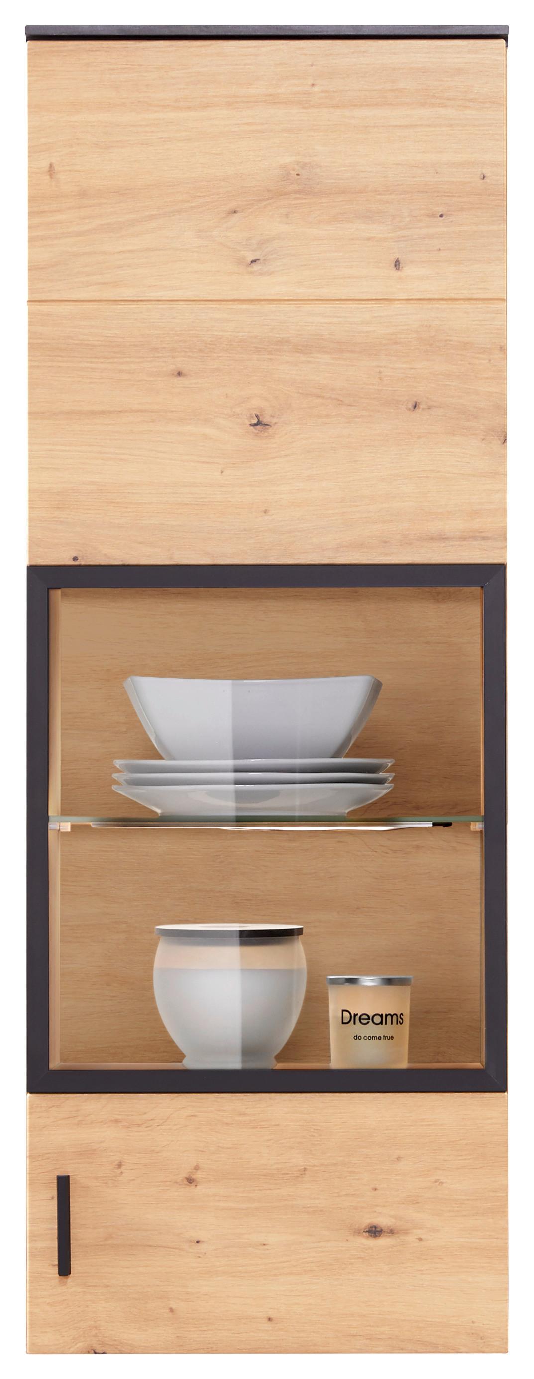 Hängevitrine Tonale B: 40,4 cm Eiche Dekor/Grau