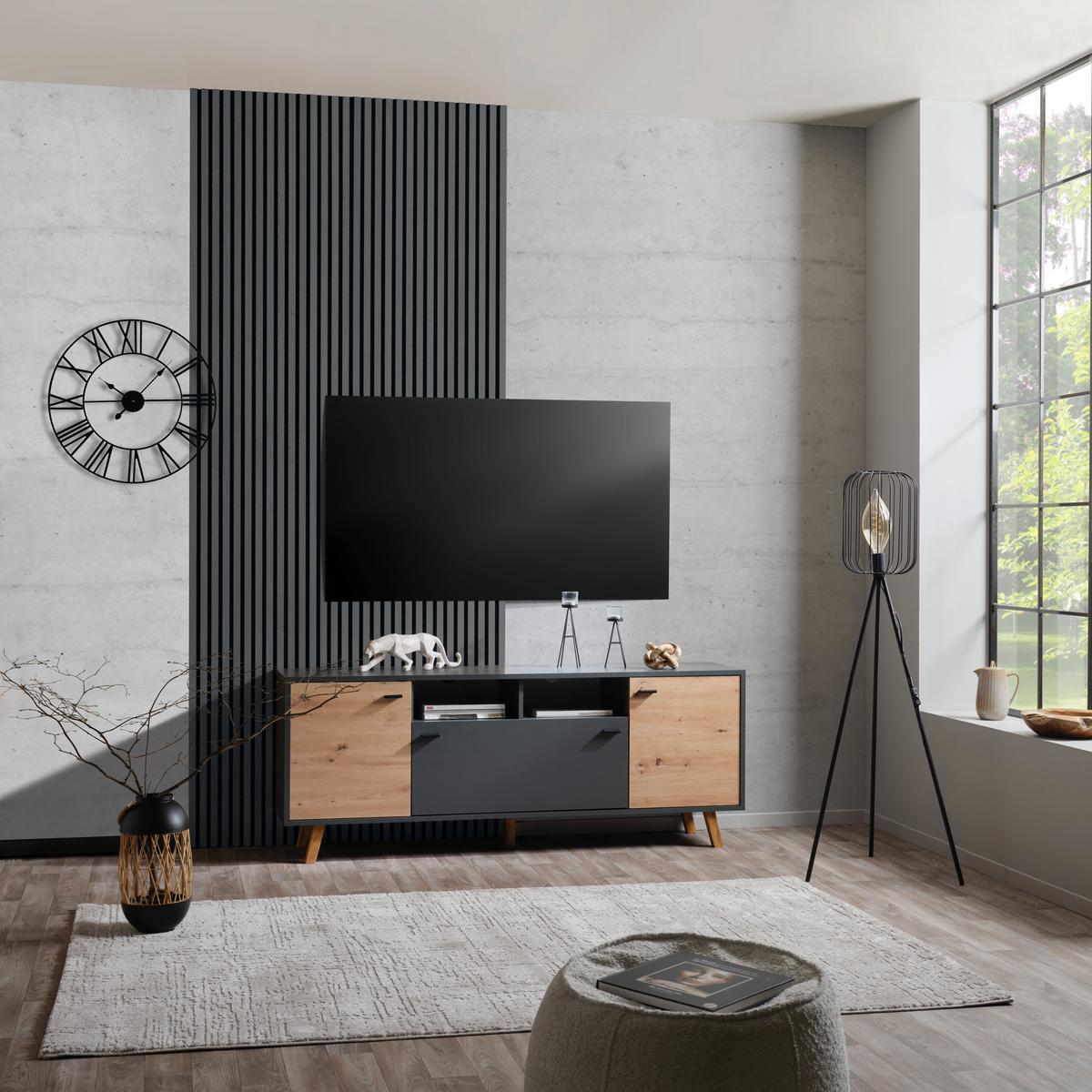 Falipanel Josef - sötét tölgy, Modern, műanyag/faalapú anyag (60/120/2cm)