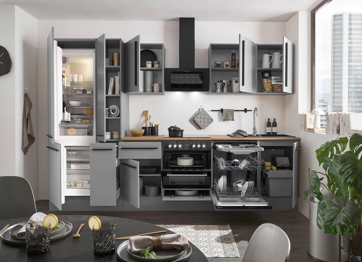 KUCHYNSKÝ BLOK BEZ SPOTREBIČO DENVER - čierna/sivá, Design, kompozitné drevo/plast (310cm) - MID.YOU