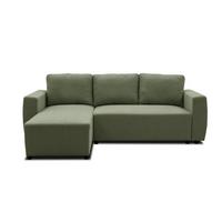 Ecksofa Pharell - Schwarz/Olivgrün, Basics, Textil (155/230cm) - Livetastic