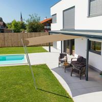Sonnensegel Quadrat 4x4 m - Taupe, Basics, Kunststoff (400/400cm)