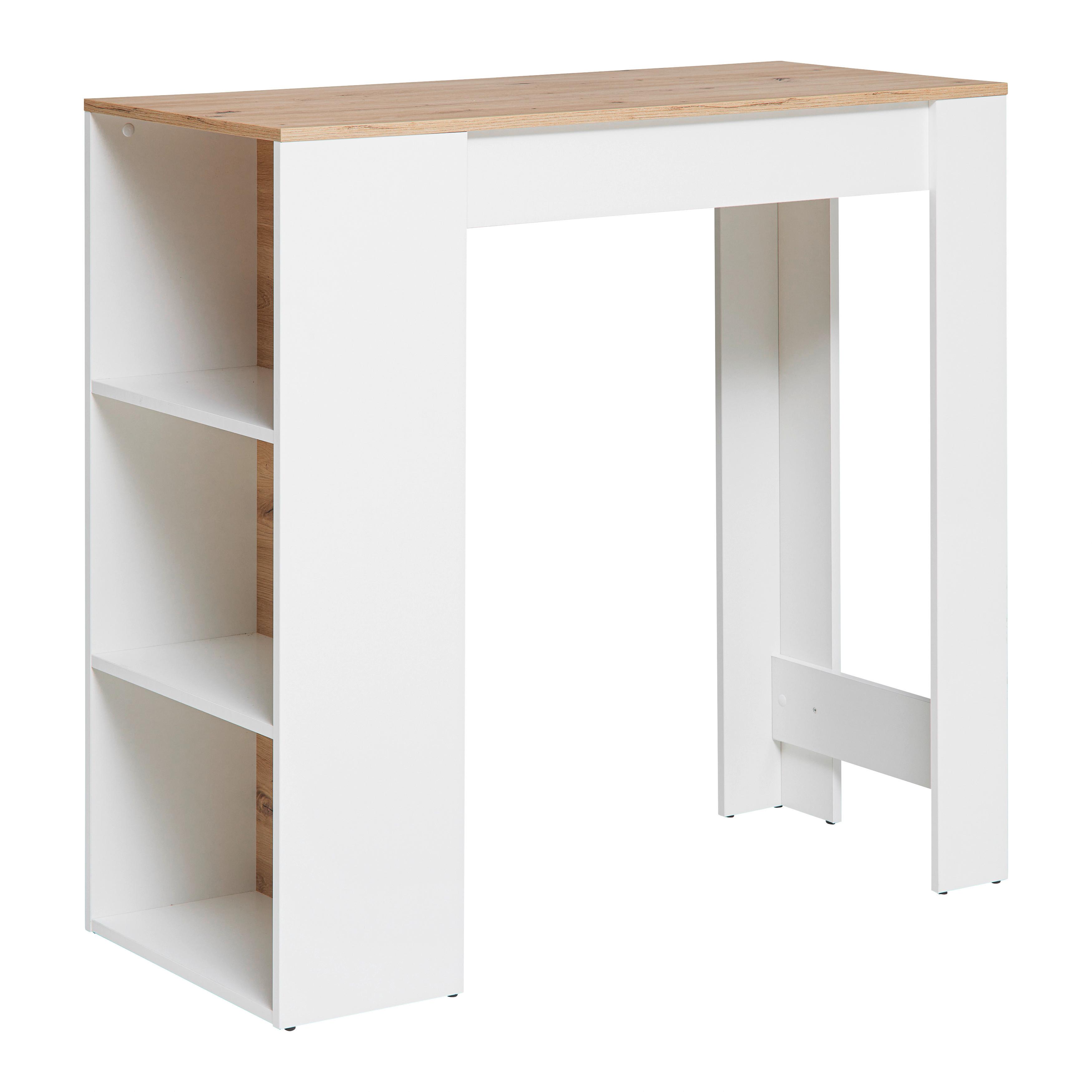 BAROVÝ STŮL DANDY 115X50CM - bílá/černá, Moderní, dřevo/plast (115/108/50cm)