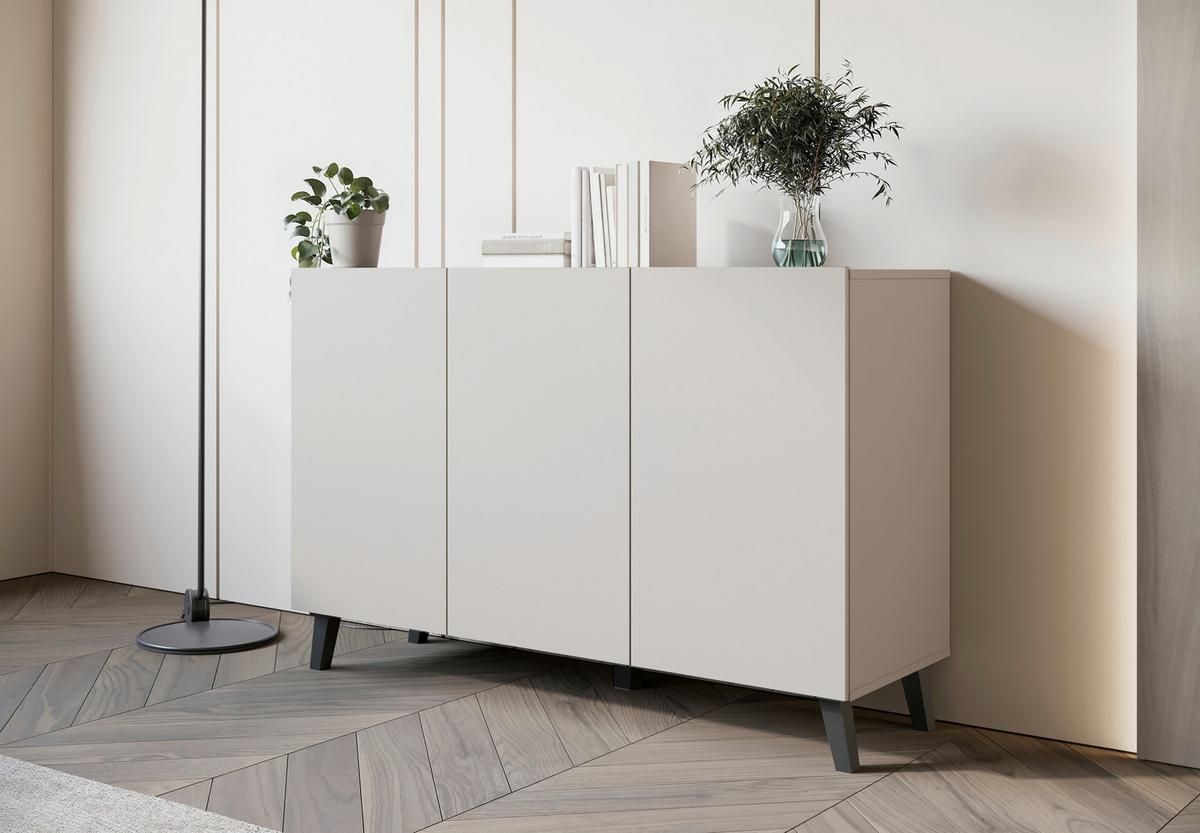Sideboard Phuket 120 Beige, Kaschmir B: 120 Cm - Kaschmir/Beige, Design, Holzwerkstoff (120/76/39cm) - Livetastic