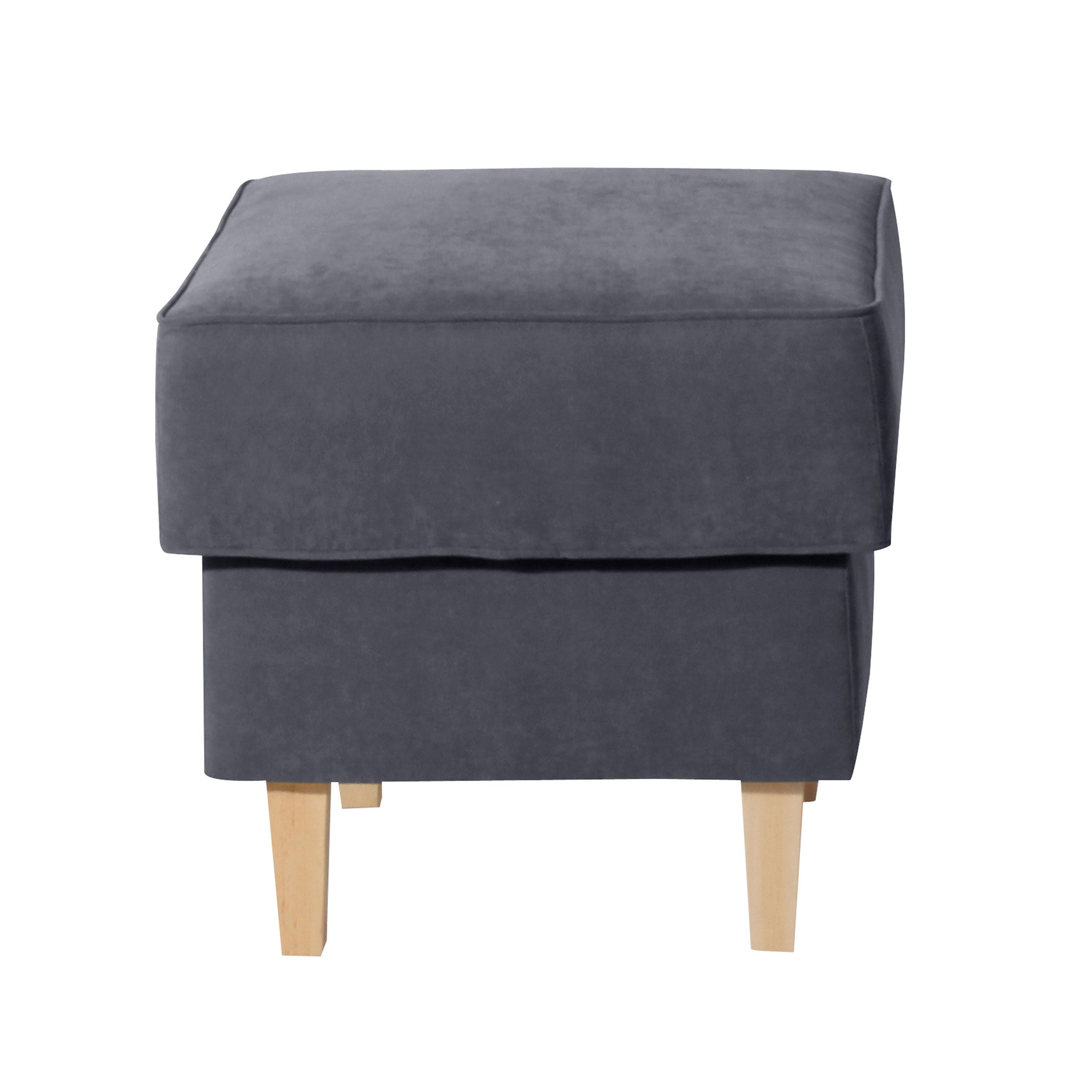 Hocker Lorris - Anthrazit/Buchefarben, Design, Textil (53/45/53cm) - Max Winzer
