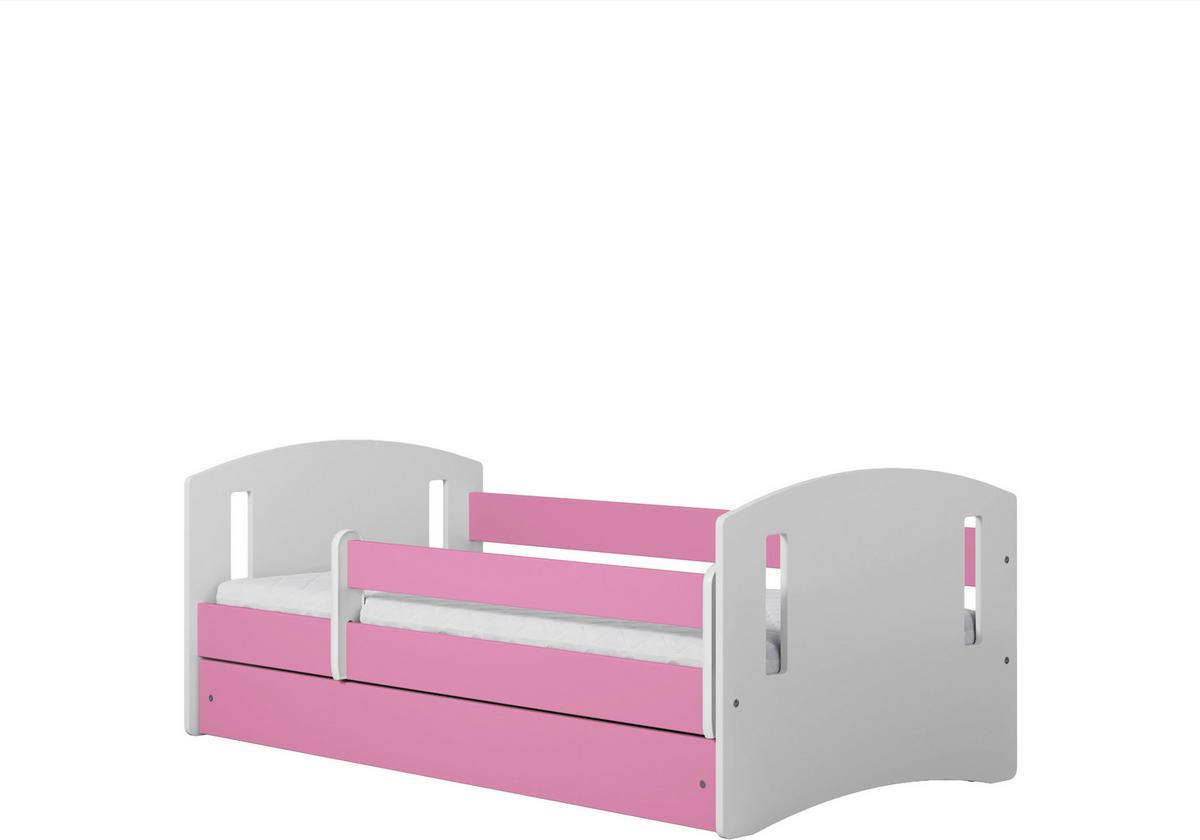 KINDER-/JUNIORBETT Classic Pink/Weiß 80x160cm - Pink/Birkefarben, MODERN, Holz/Holzwerkstoff (80/160cm) - MID.YOU